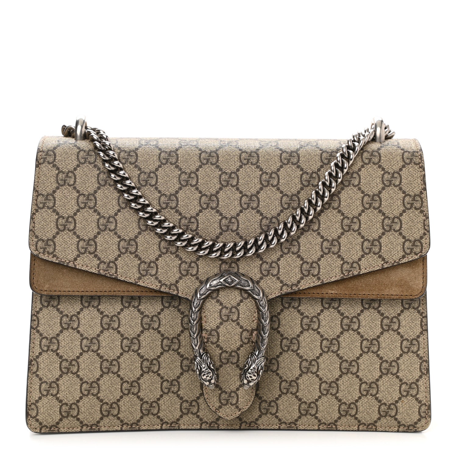 Gucci GG Supreme Monogram Medium Dionysus Shoulder Bag Taupe 1 of 14
