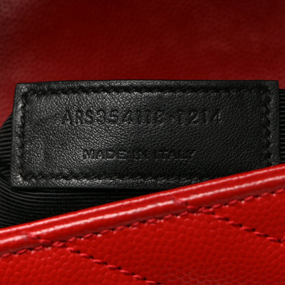 Saint Laurent Grain De Poudre Matelasse Chevron Large Monogram Satchel Lipstick Red 7 of 10