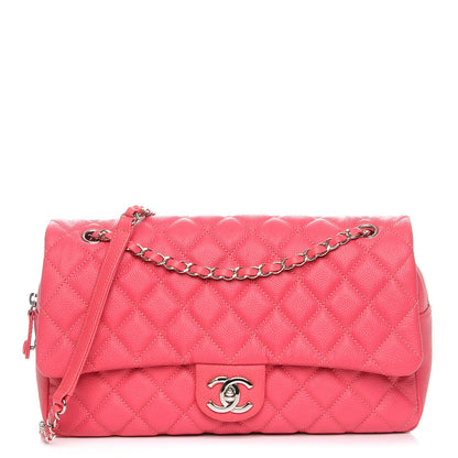 Chanel Caviar Quilted Jumbo Easy Flap Coral 1 of 7