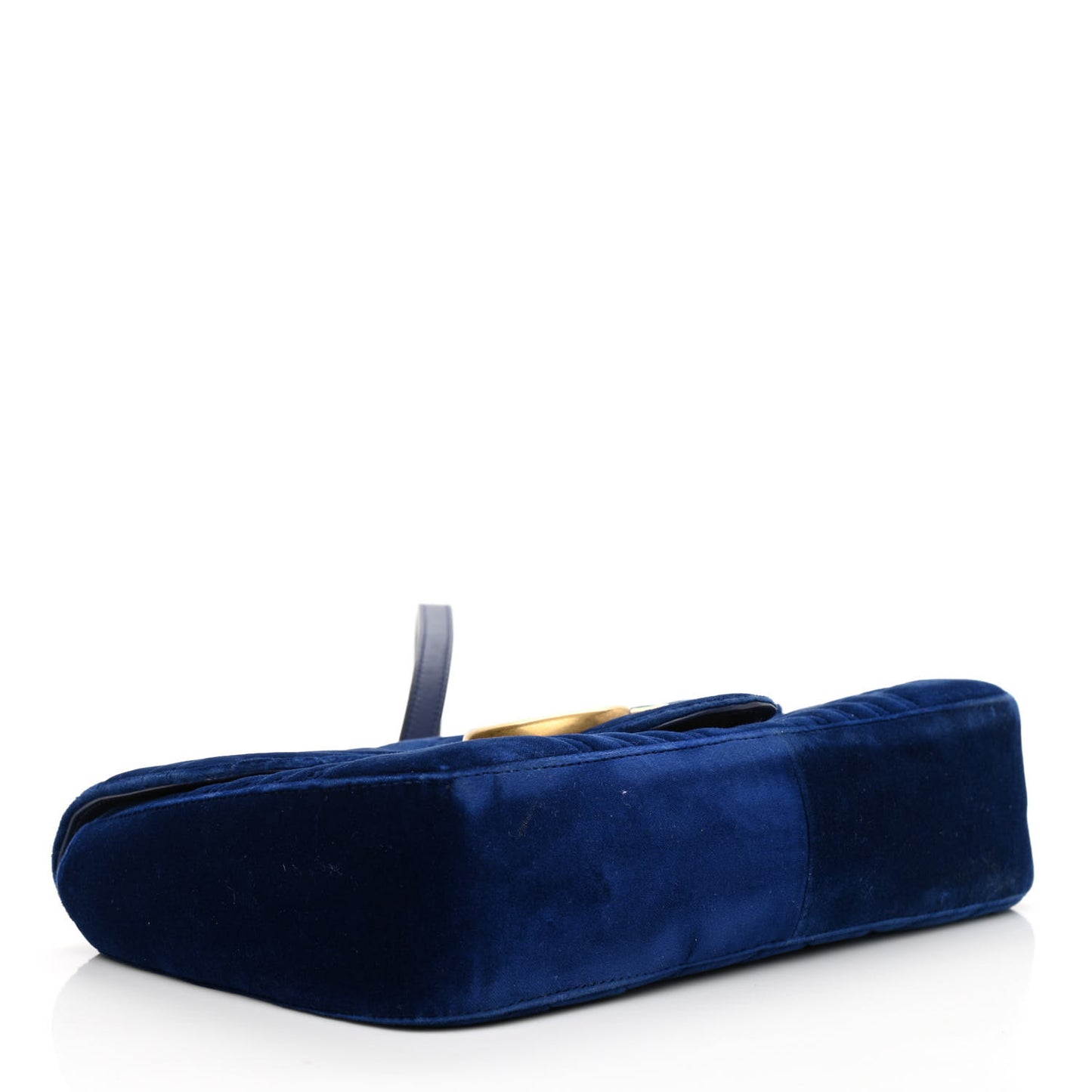 Velvet Matelasse Medium GG Marmont Shoulder Bag Cobalt Blue