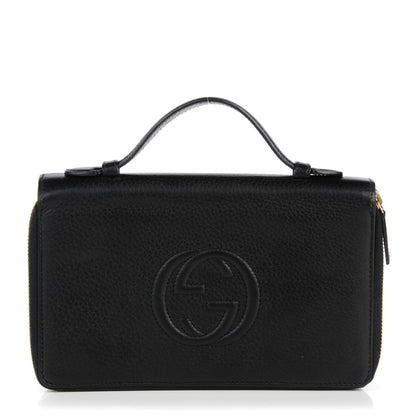 Gucci Pebbled Calfskin Soho Travel Document Case Black 1 of 8