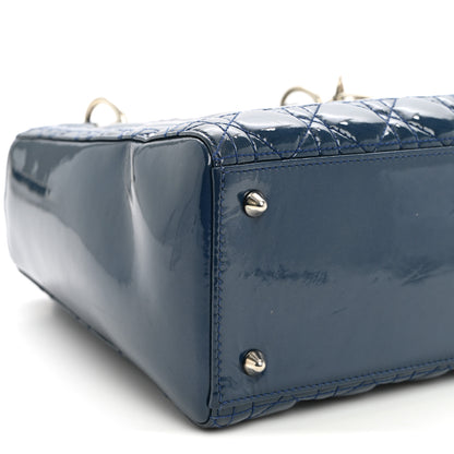 Christian Dior Patent Cannage Medium Lady Dior Blue 7 of 9