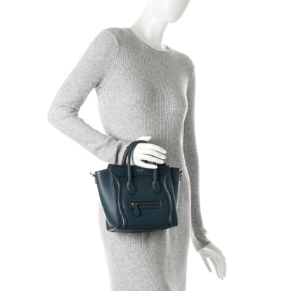 Celine Drummed Calfskin Nano Luggage Orage 3 of 7