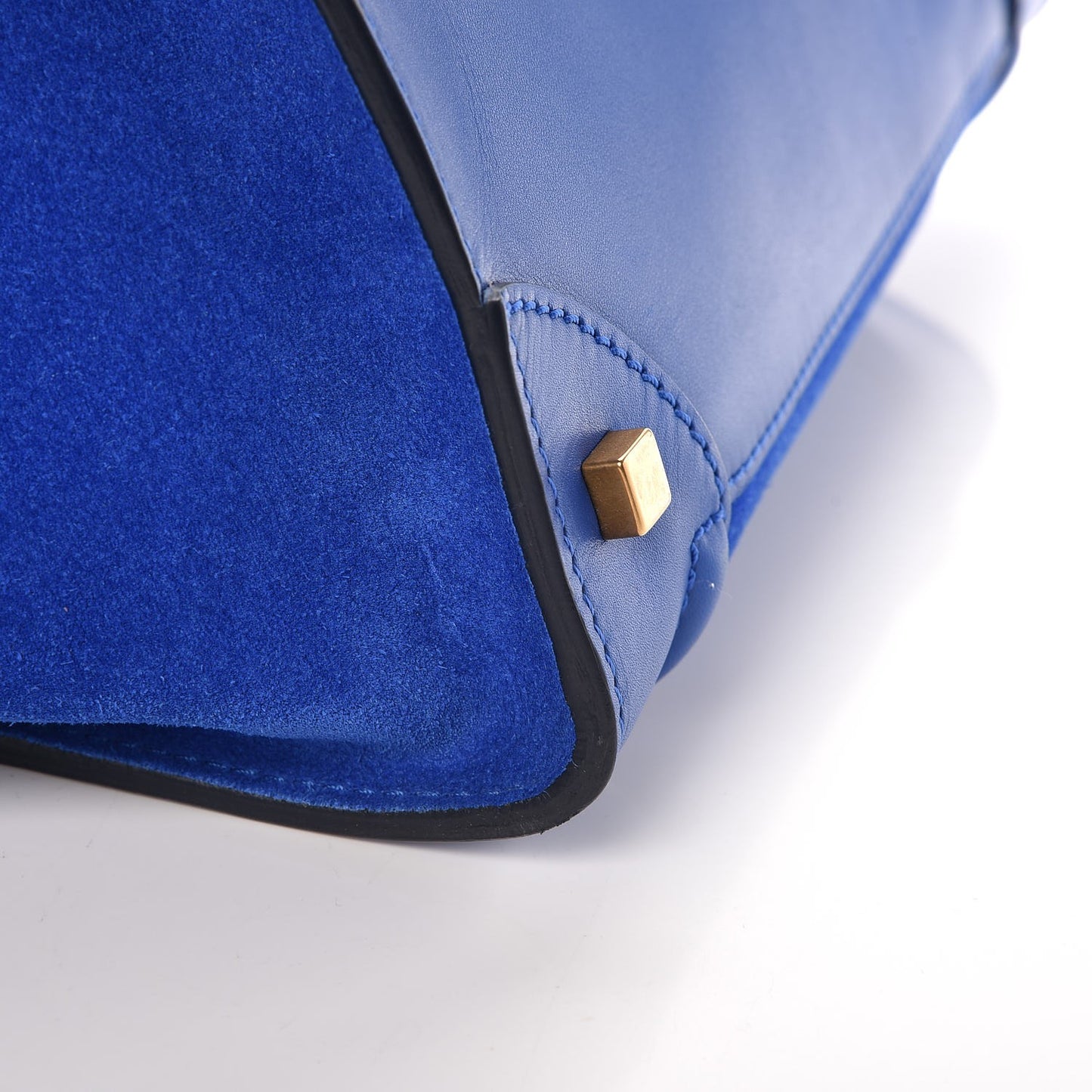 Smooth Calfskin Suede Mini Luggage Royal Blue