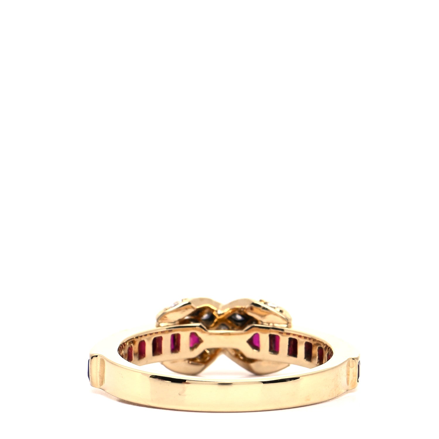 Tiffany 18K Yellow Gold Diamond Ruby X Ring 50 5.5 3 of 5