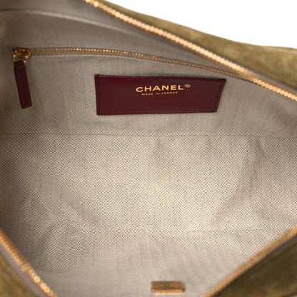 Chanel Suede Calfskin Quilted Camerissimo Camera Case Dark Khaki 4 of 10
