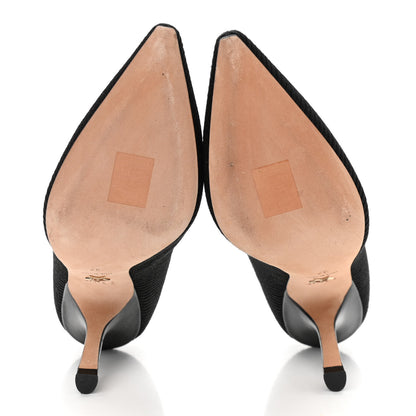 Christian Dior Technical Canvas Ribbon Embroidered J'Adior 100mm Pumps 37 Black 5 of 20