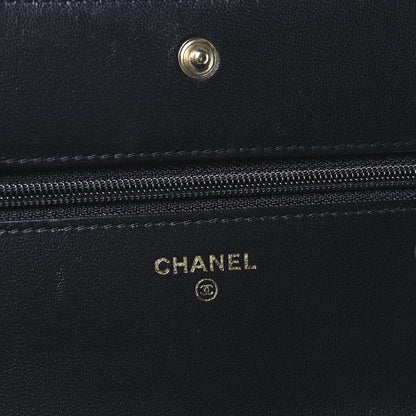 Chanel Lambskin Quilted Boy Wallet On Chain WOC Black 6 of 12