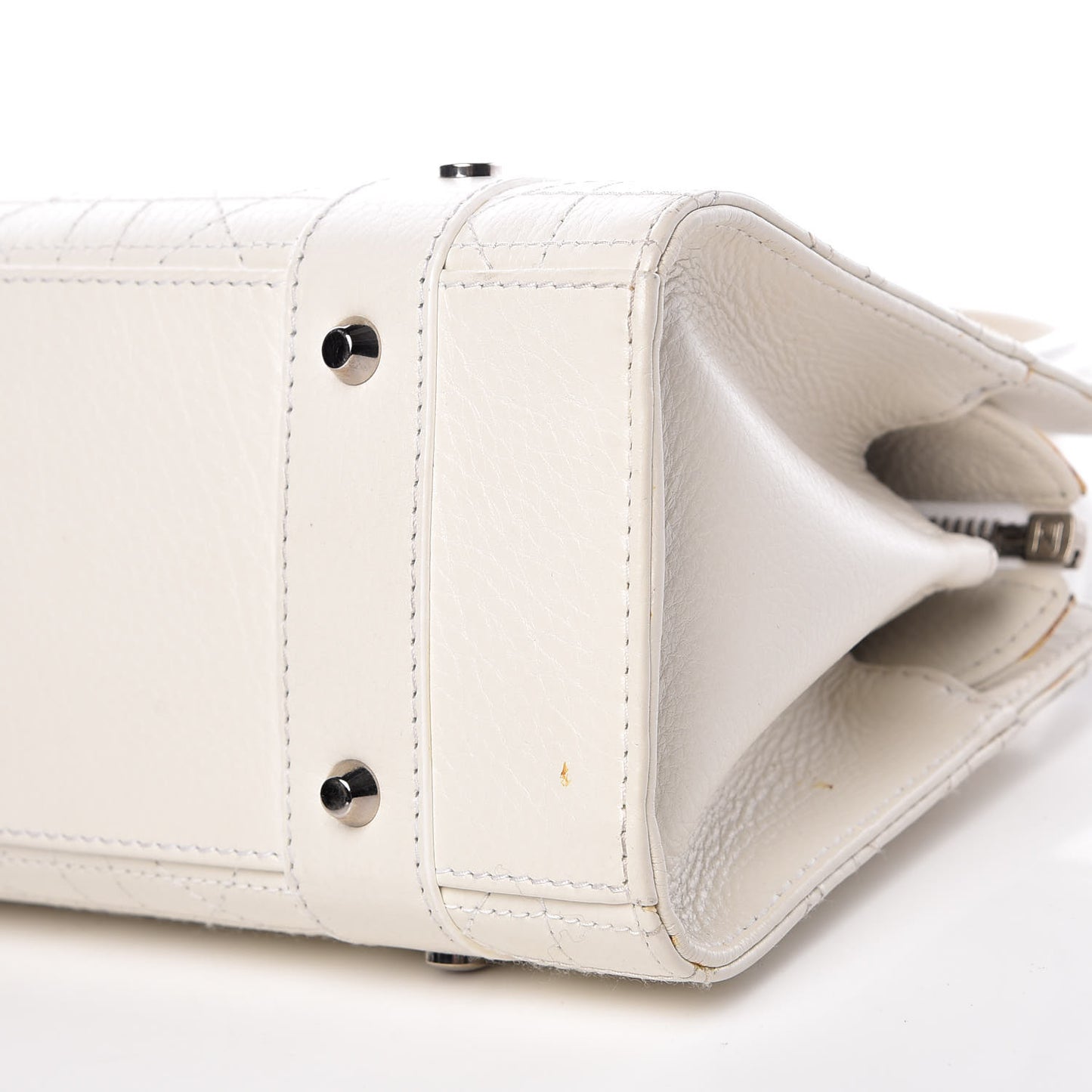 Calfskin Cannage Stitched East West Lady Dior White