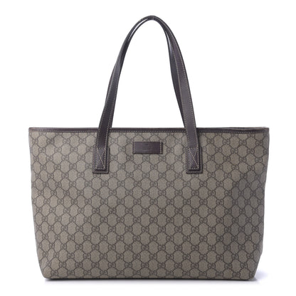 Gucci GG Supreme Monogram Medium Zippered Shopping Tote Dark Brown 1 of 12
