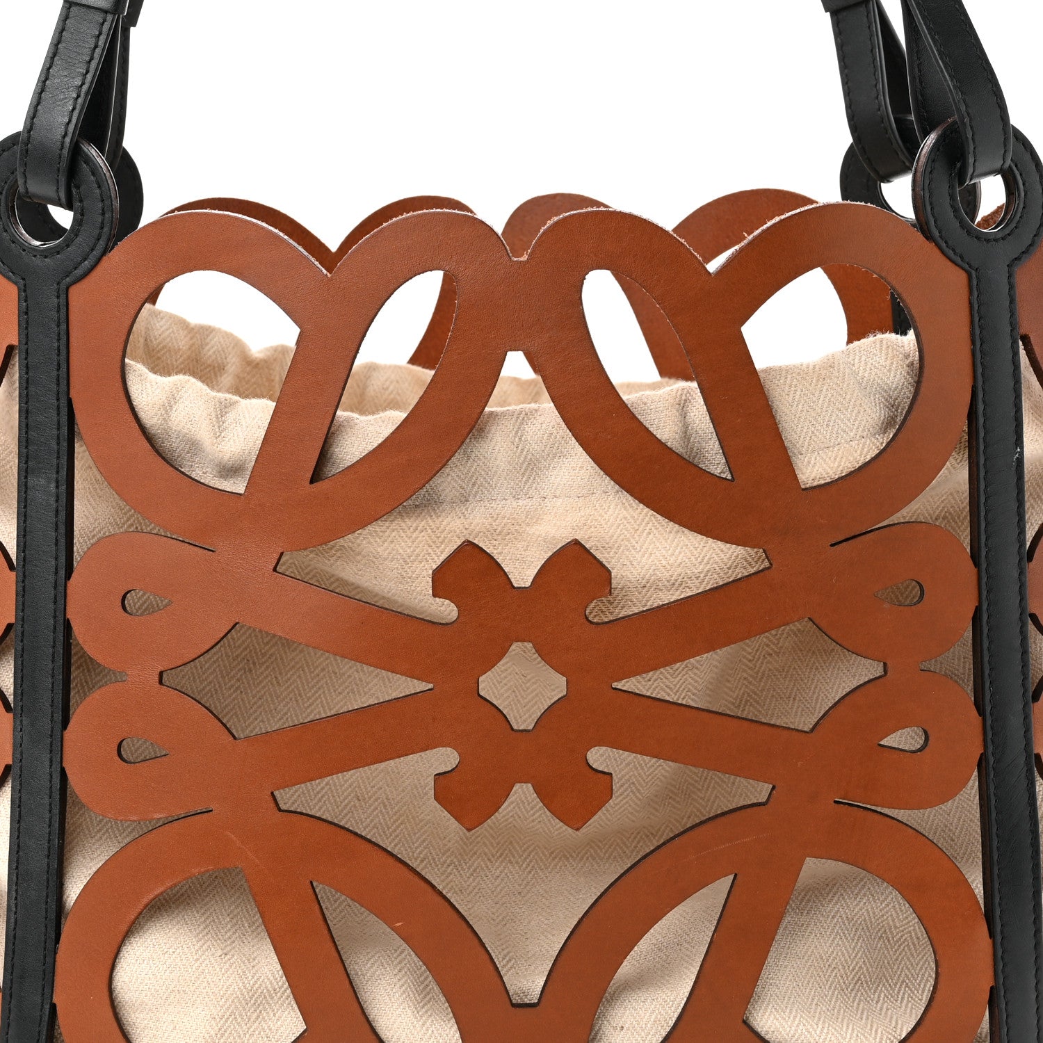 Loewe Smooth Calfskin Small Anagram Cutout Tote Tan 6 of 13
