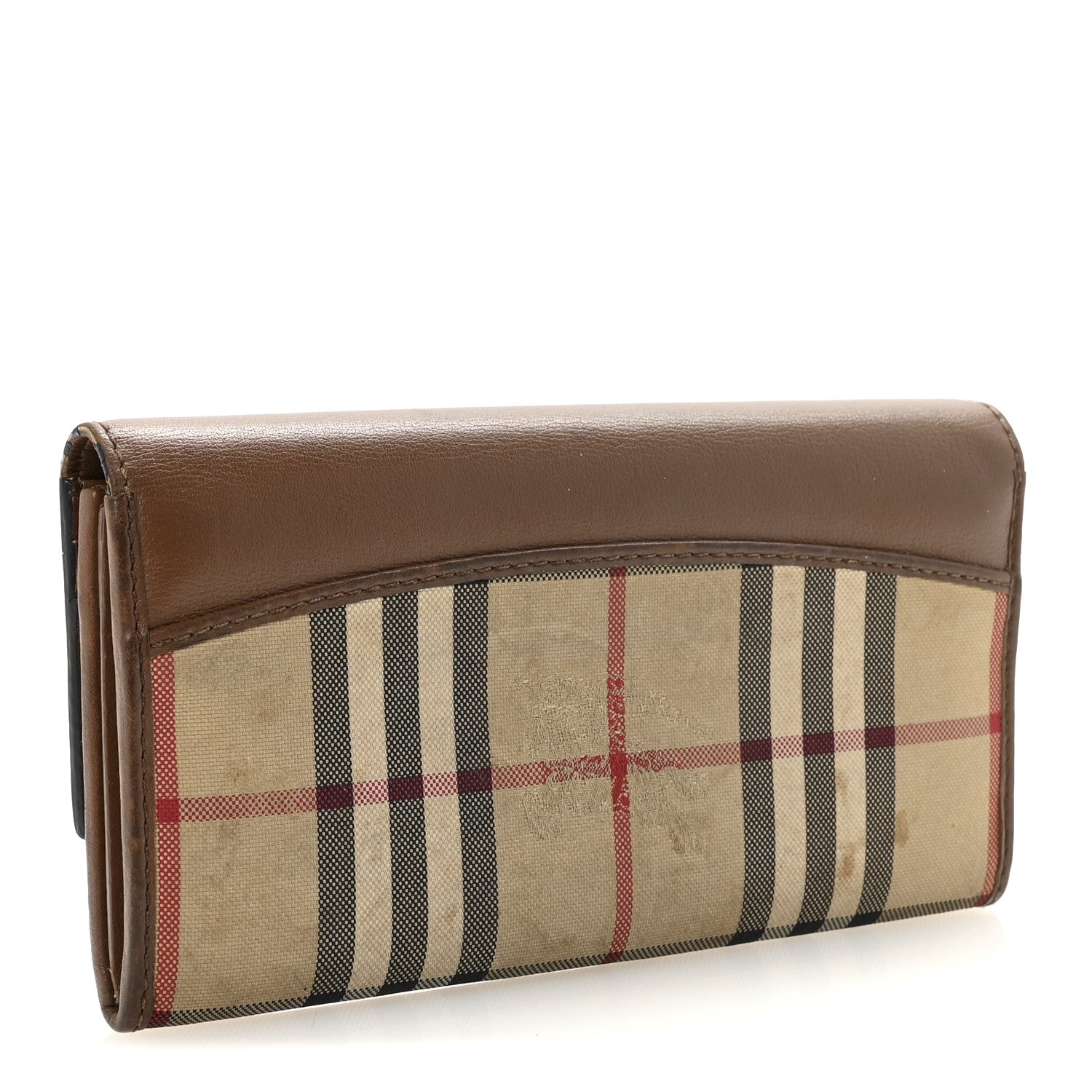 Burberry Calfskin Horseferry Check Porter Continental Wallet Tan 3 of 6