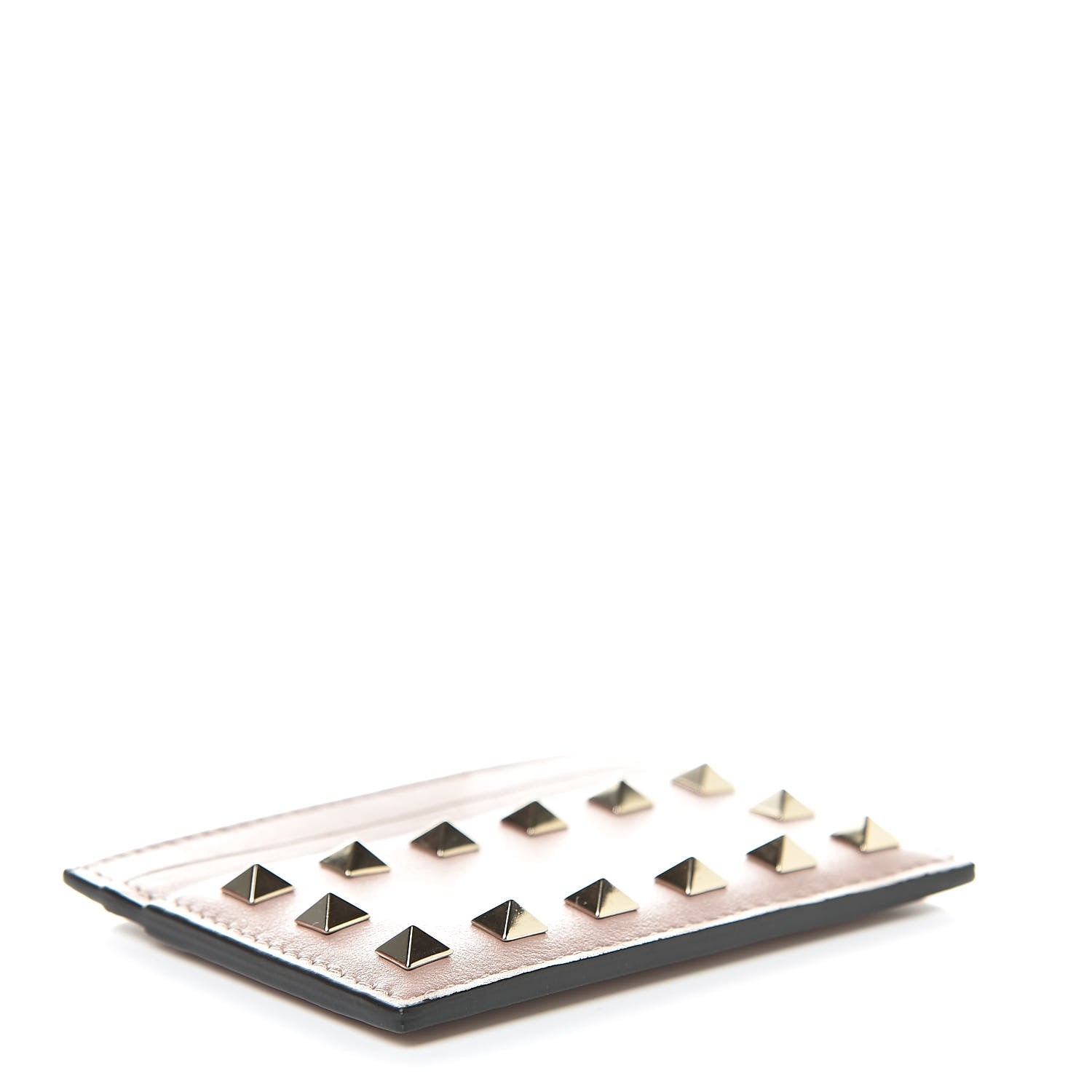 Valentino Garavani Vitello Rockstud Card Holder Poudre 4 of 9