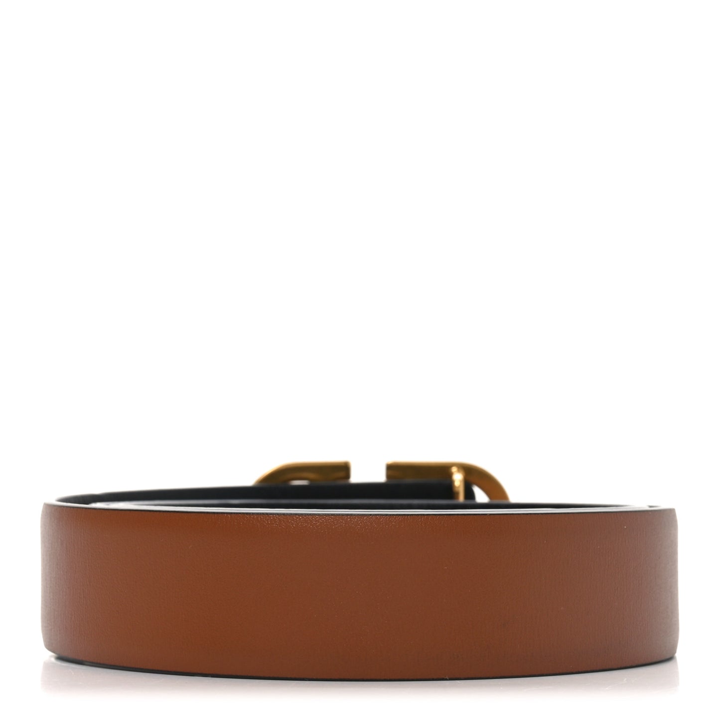 Glossy Calfskin VLogo Reversible 40mm Belt 80 32 Saddle Brown Black