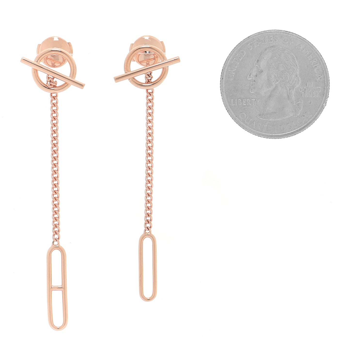 18K Rose Gold Echappee Asymmetric Earrings