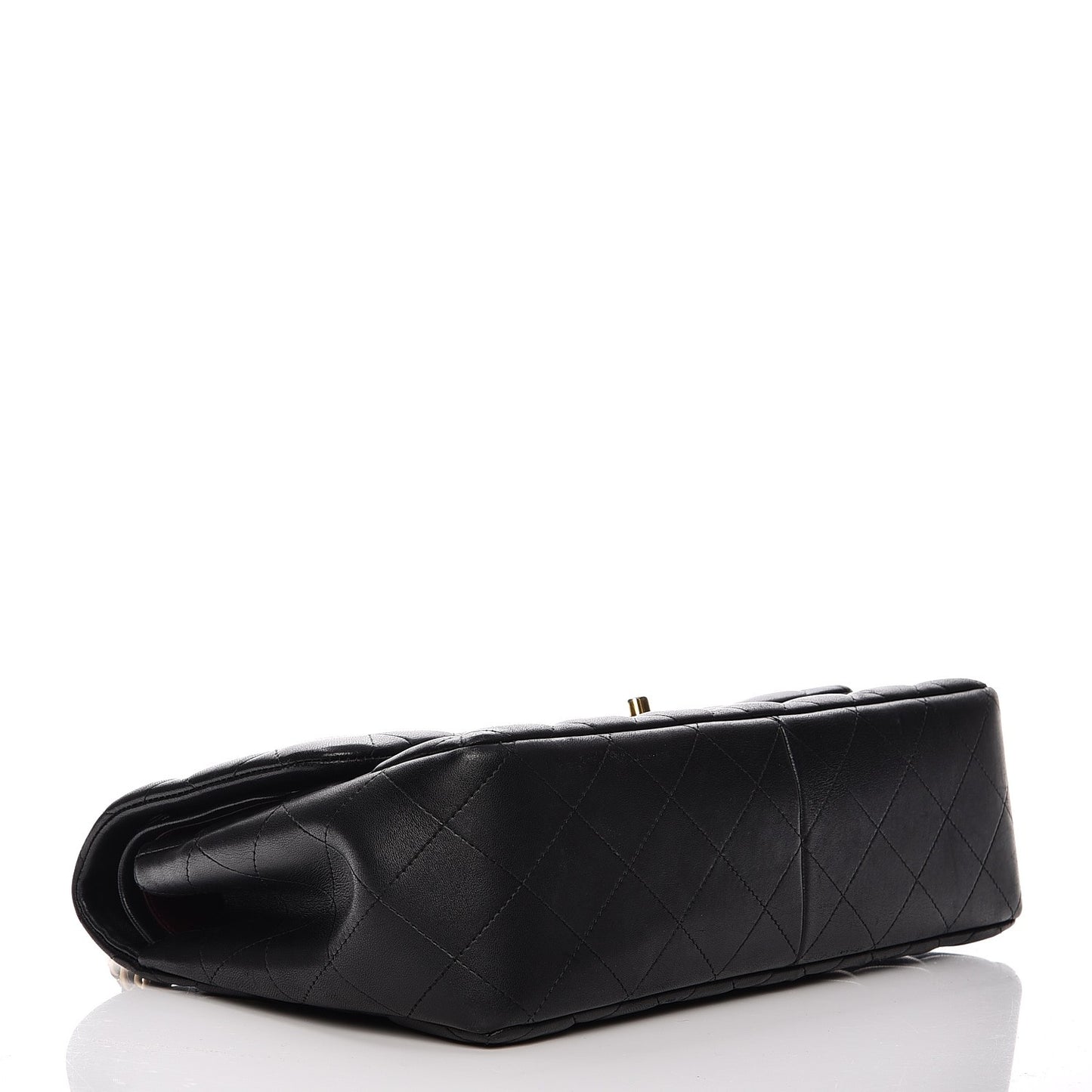 Lambskin Quilted Jumbo Double Flap Black