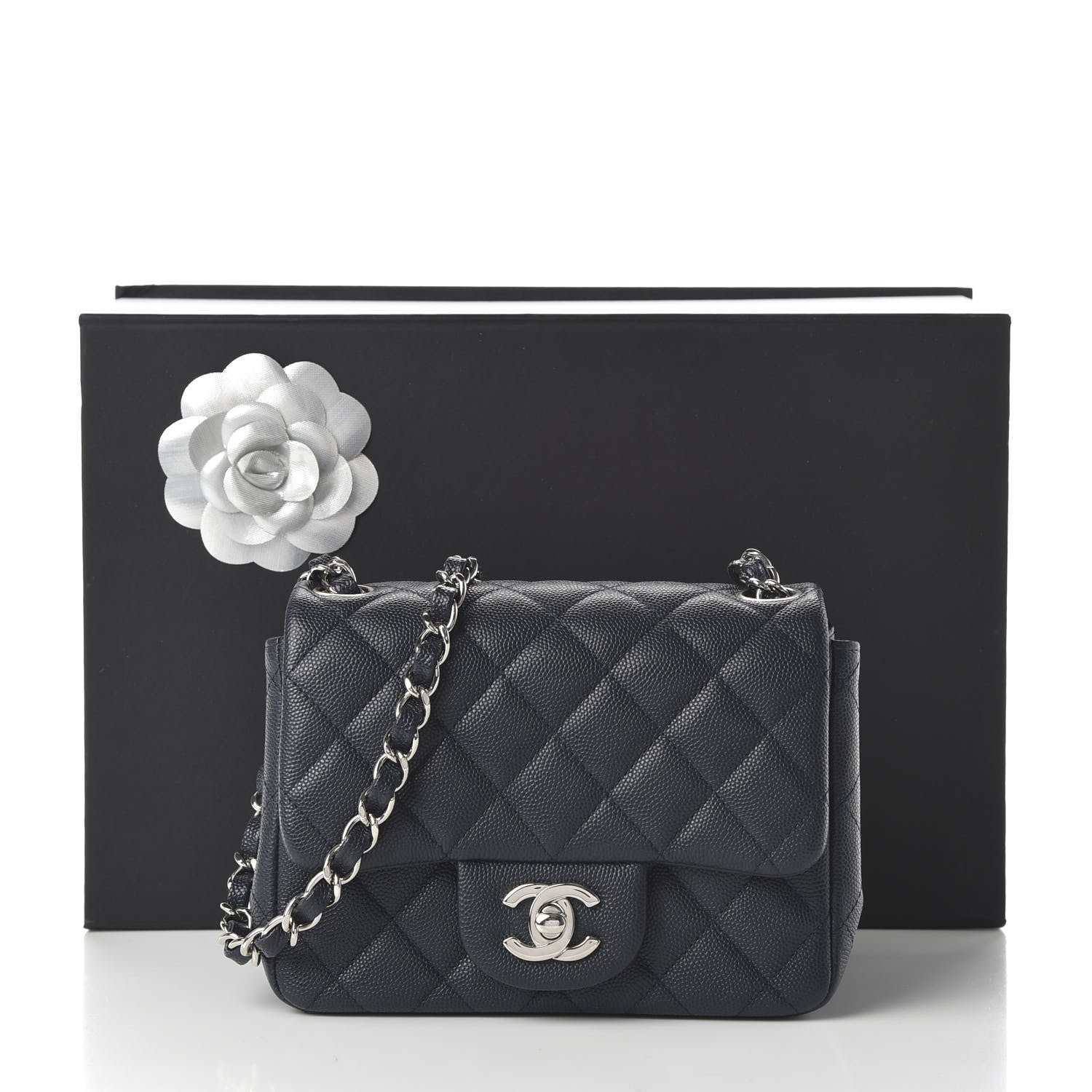 Chanel Caviar Quilted Mini Square Flap Navy 11 of 11