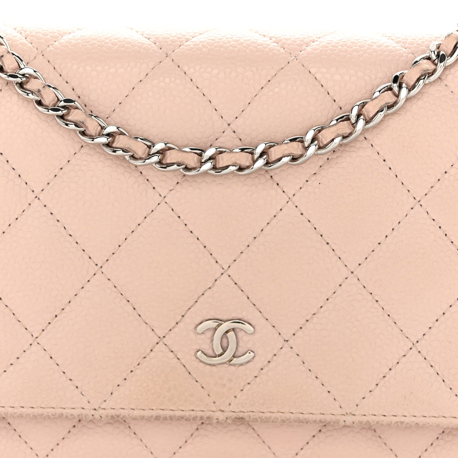 Chanel Caviar Quilted Wallet On Chain WOC Light Pink 8 of 11