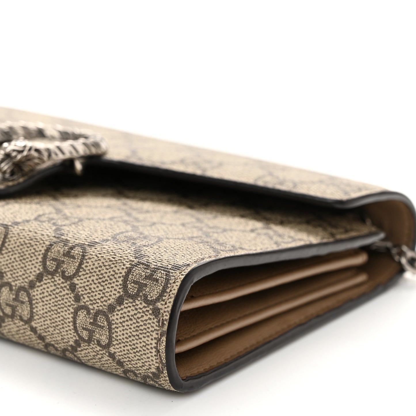 GG Supreme Monogram Mini Dionysus Chain Wallet Beige Taupe