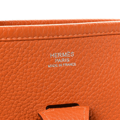 Hermes Taurillon Clemence Evelyne III PM Orange 6 of 9