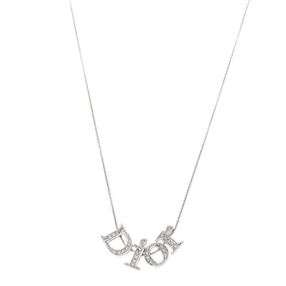 Christian Dior Metal Logo Necklace Silver 1 of 5