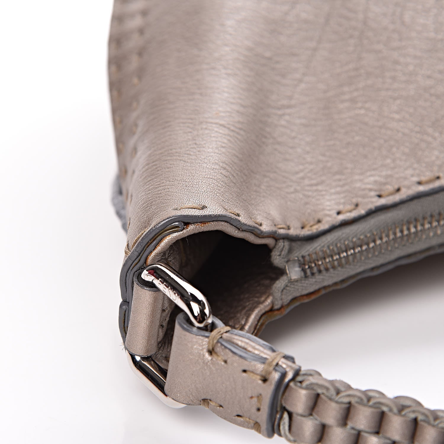 Fendi Cuoio Romano Selleria Hobo Peltro 11 of 13