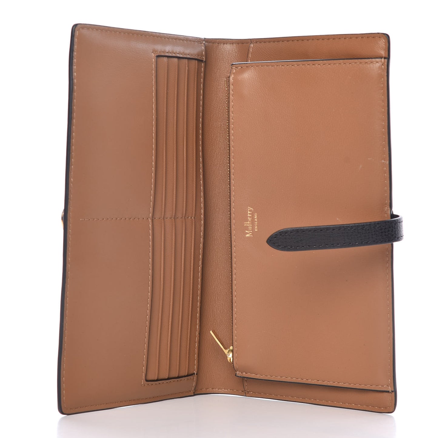 Cross Grain Calfskin Tree Long Wallet Black