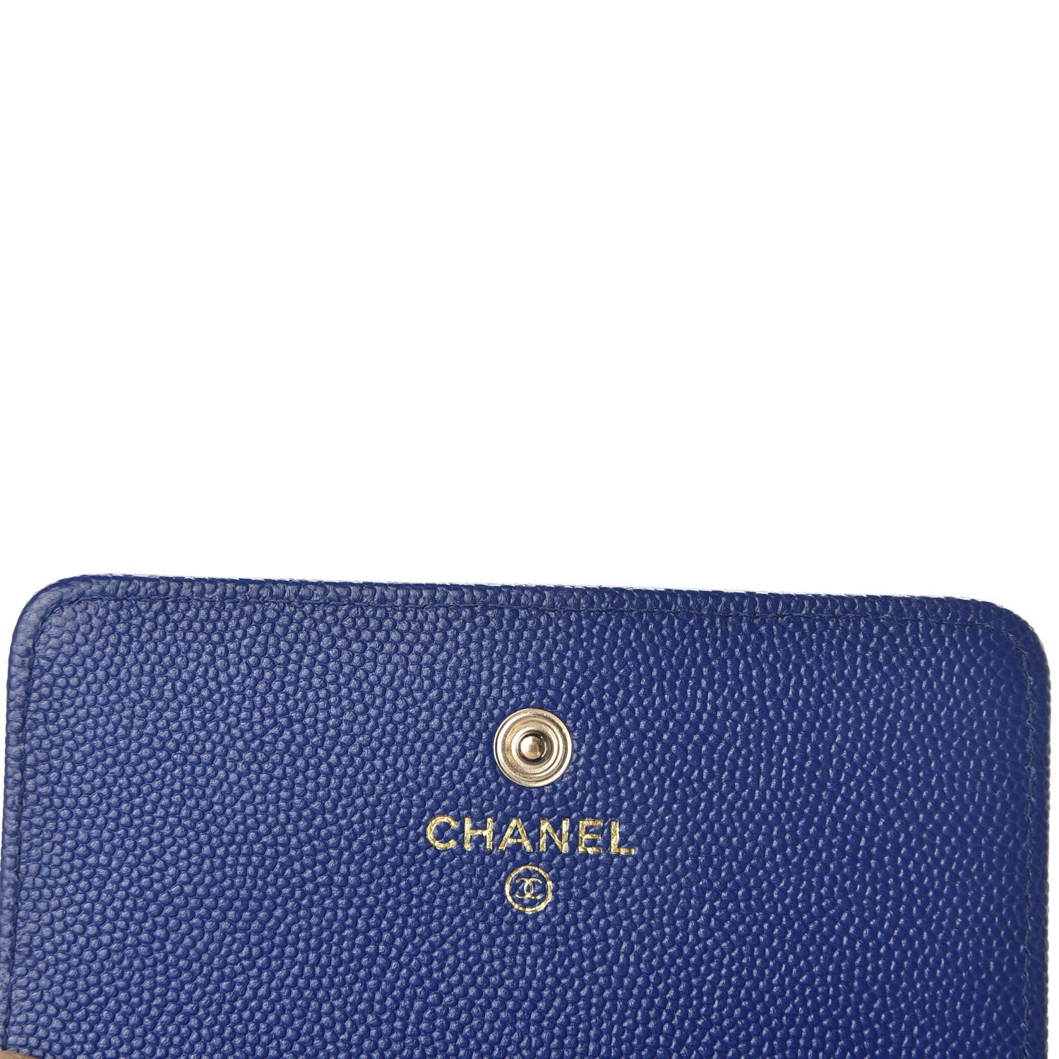 Chanel Caviar Chevron Quilted Vintage Mademoiselle Flap Card Holder Blue 6 of 9