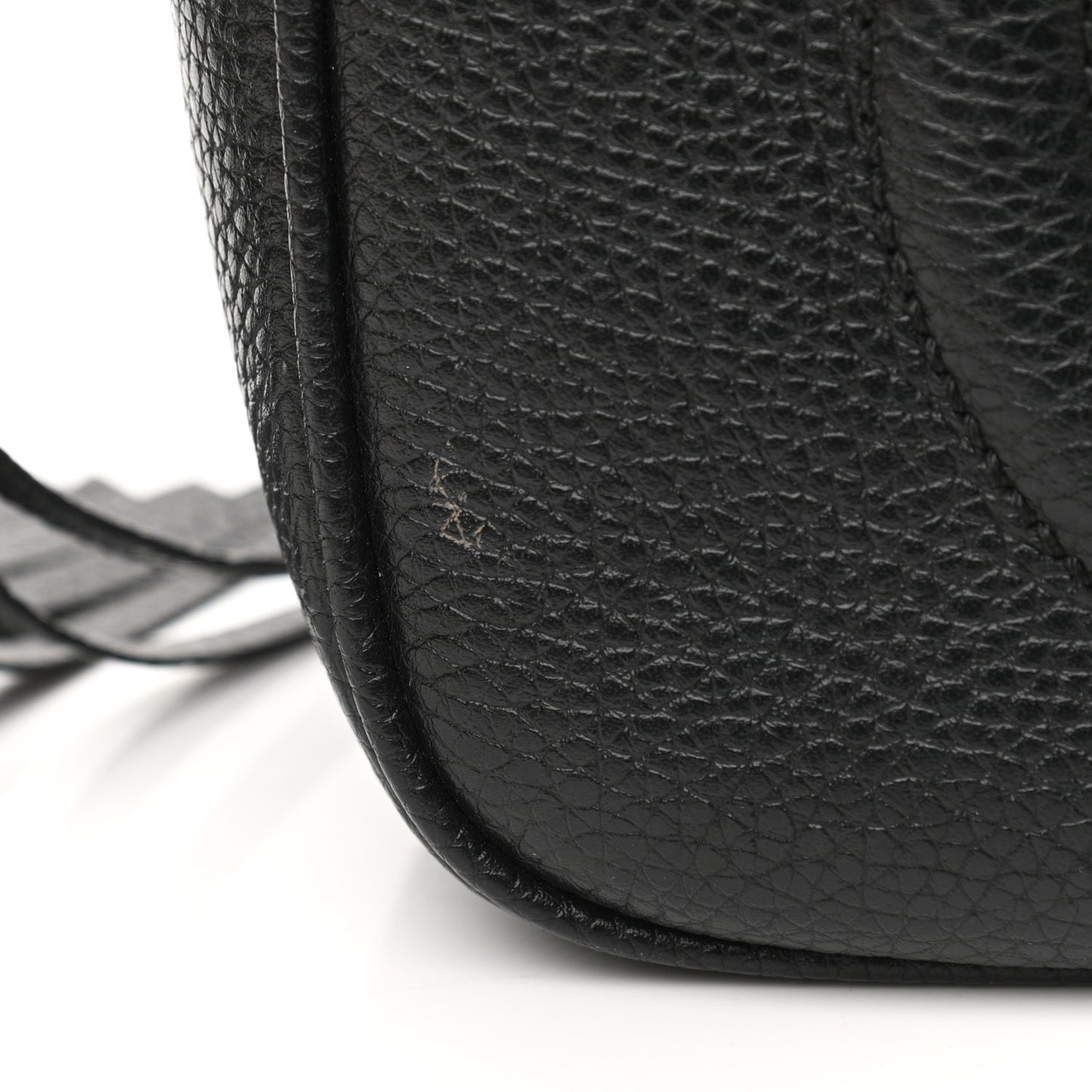 Pebbled Calfskin Small Soho Disco Bag Black