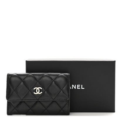 Chanel Lambskin Quilted Flap Card Holder Wallet Black 9 of 9