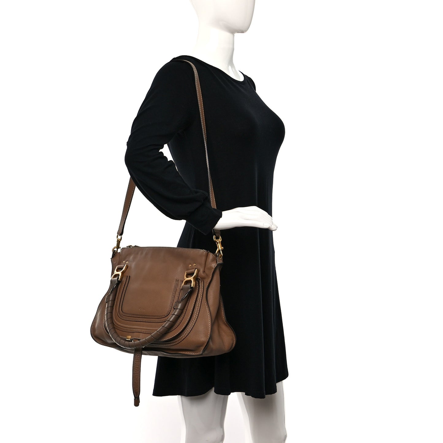 Calfskin Medium Marcie Satchel Nut