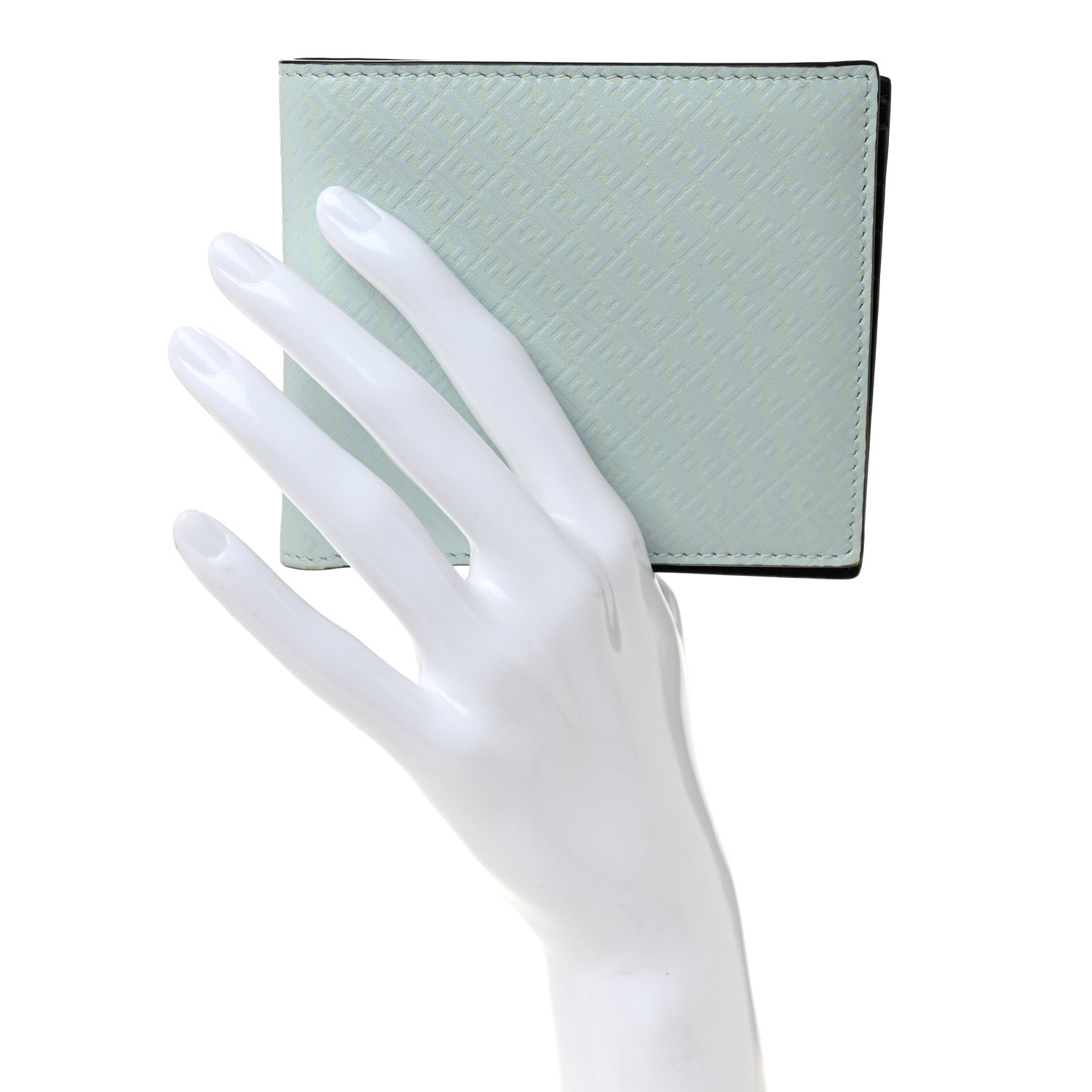 Fendi Vitello Grace Micro FF Embossed Bi-Fold Wallet Baleari 2 of 9