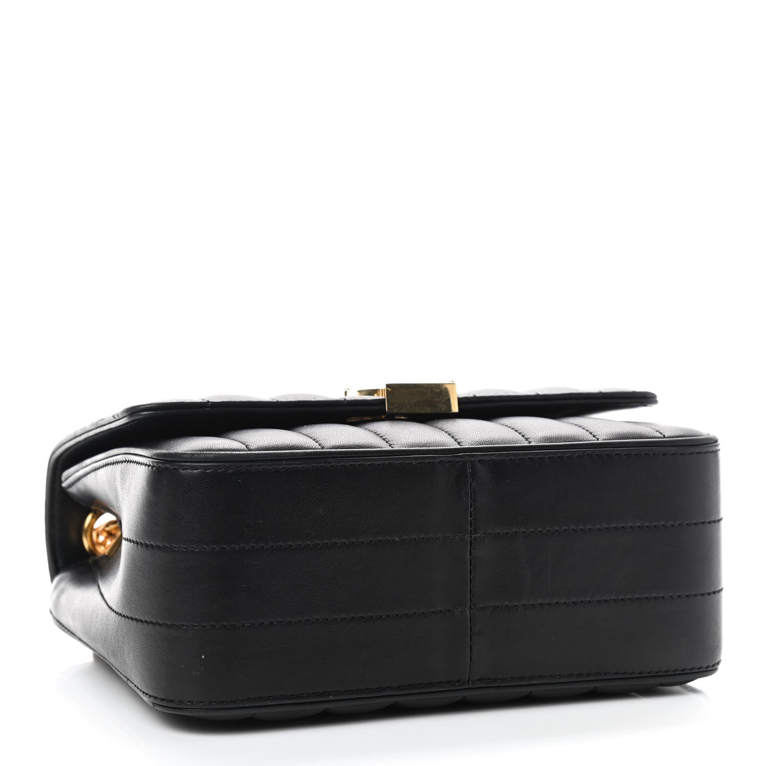 Saint Laurent Lambskin Matelasse Monogram Medium Vicky Chain Bag Black 4 of 10