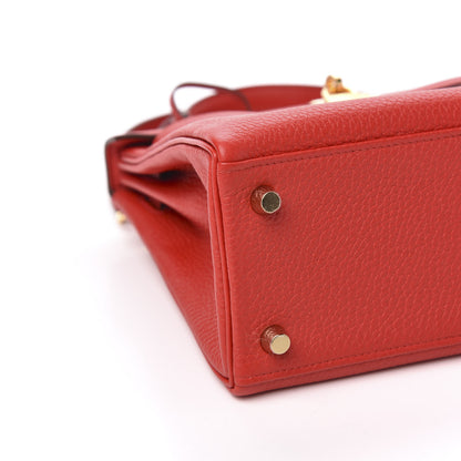 Hermes Togo Kelly Retourne 25 Rouge De Coeur 8 of 10