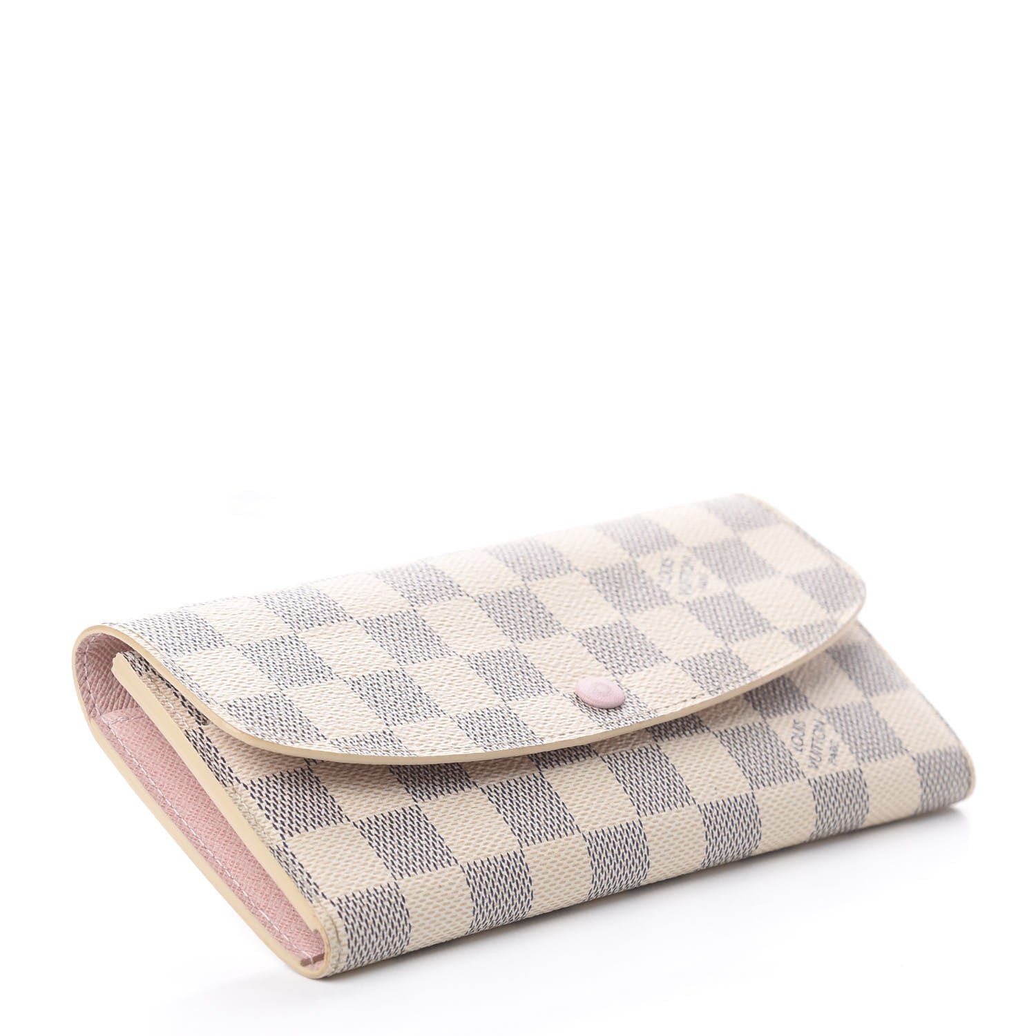 Louis Vuitton Damier Azur Emilie Wallet Rose Ballerine 3 of 5
