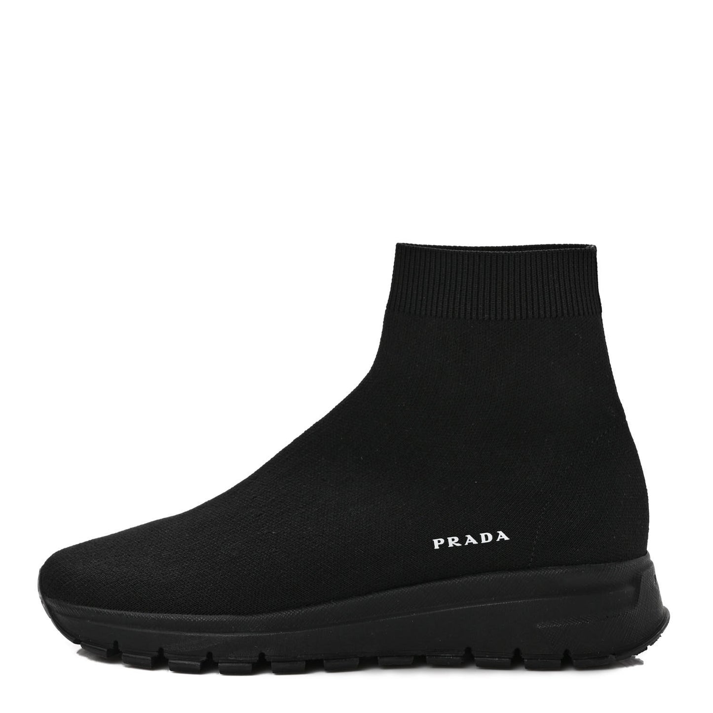 Knit Fabric Logo Sneakers 38.8 Black