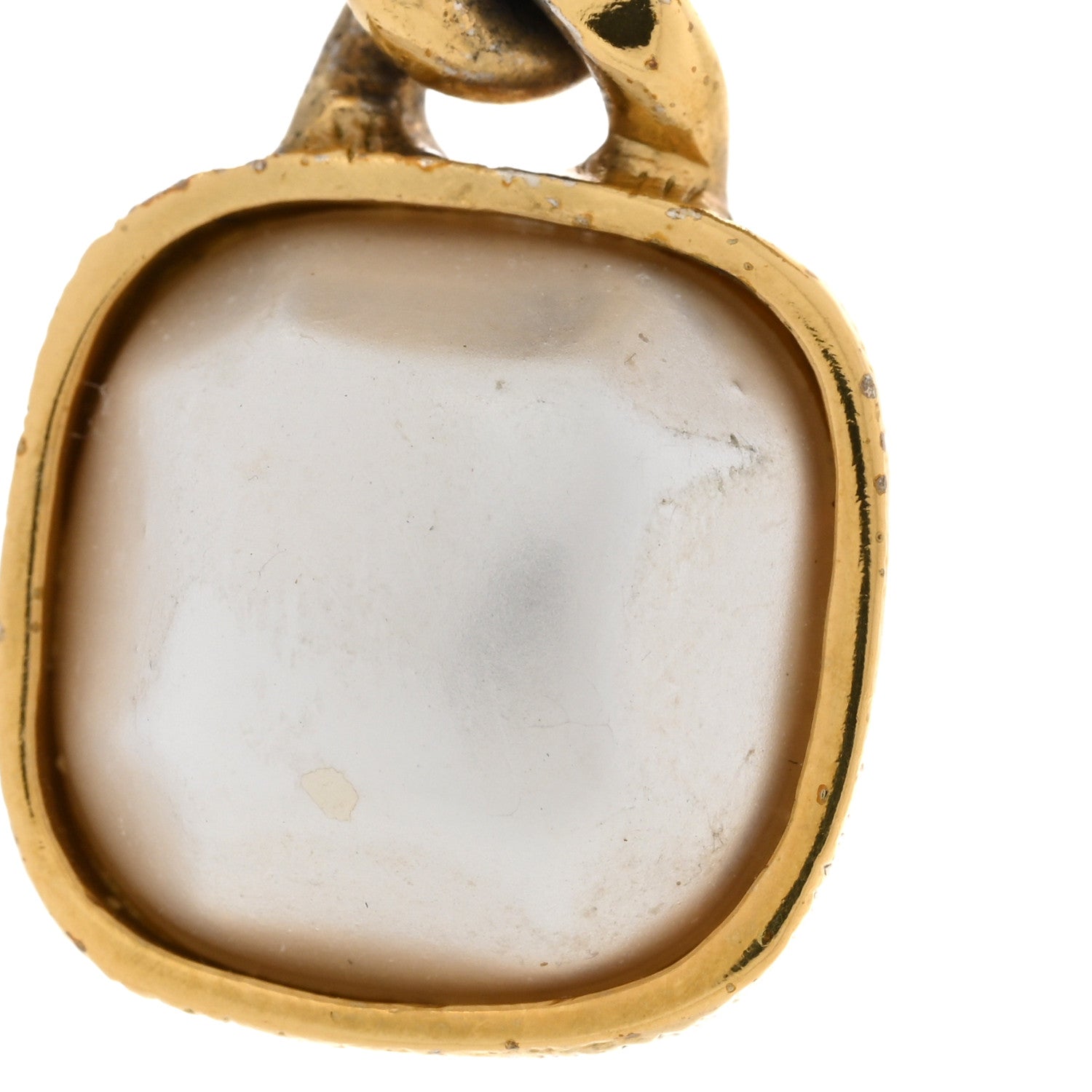 Chanel Metal Natural Stones CC Necklace Pearly White Gold 7 of 7