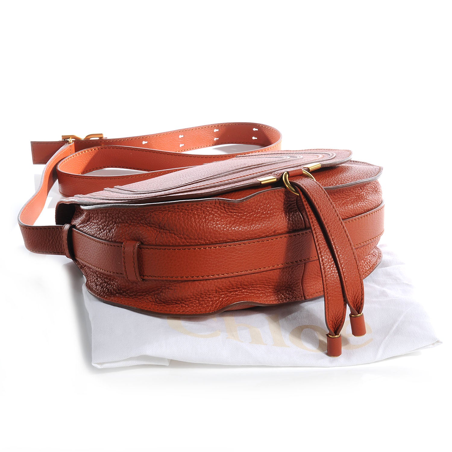 Chloe Calfskin Medium Marcie Round Crossbody Bag Whiskey 4 of 10