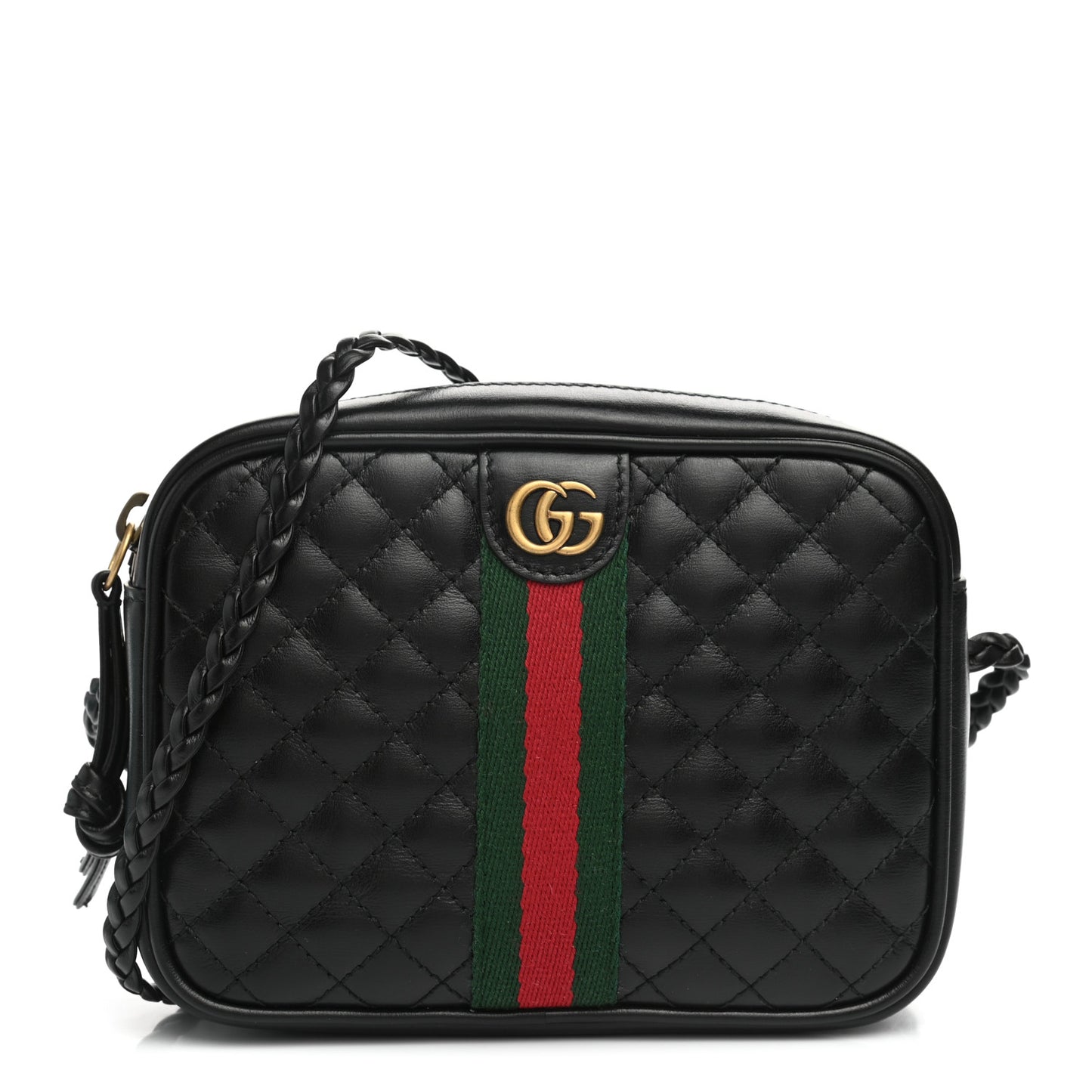 Calfskin Trapuntata Web Mini GG Shoulder Bag Black