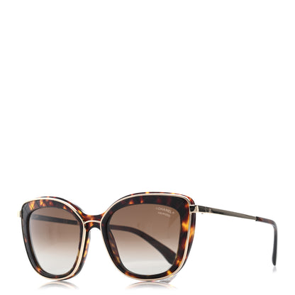 Chanel Acetate Quilted Metal Butterfly Sunglasses 4238 Dark Tortoise Gold 1 of 7