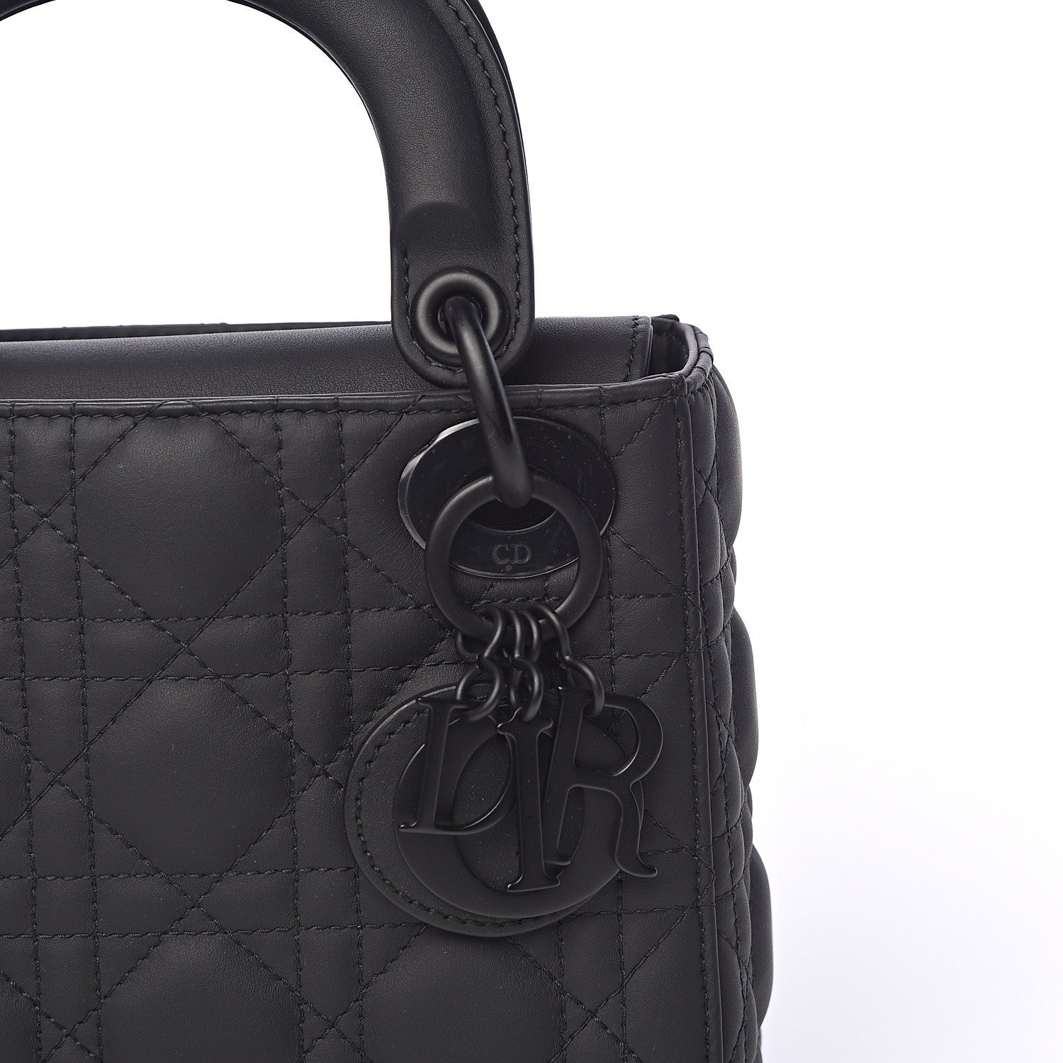 Christian Dior Ultra Matte Calfskin Cannage Mini Lady Dior Black 10 of 10