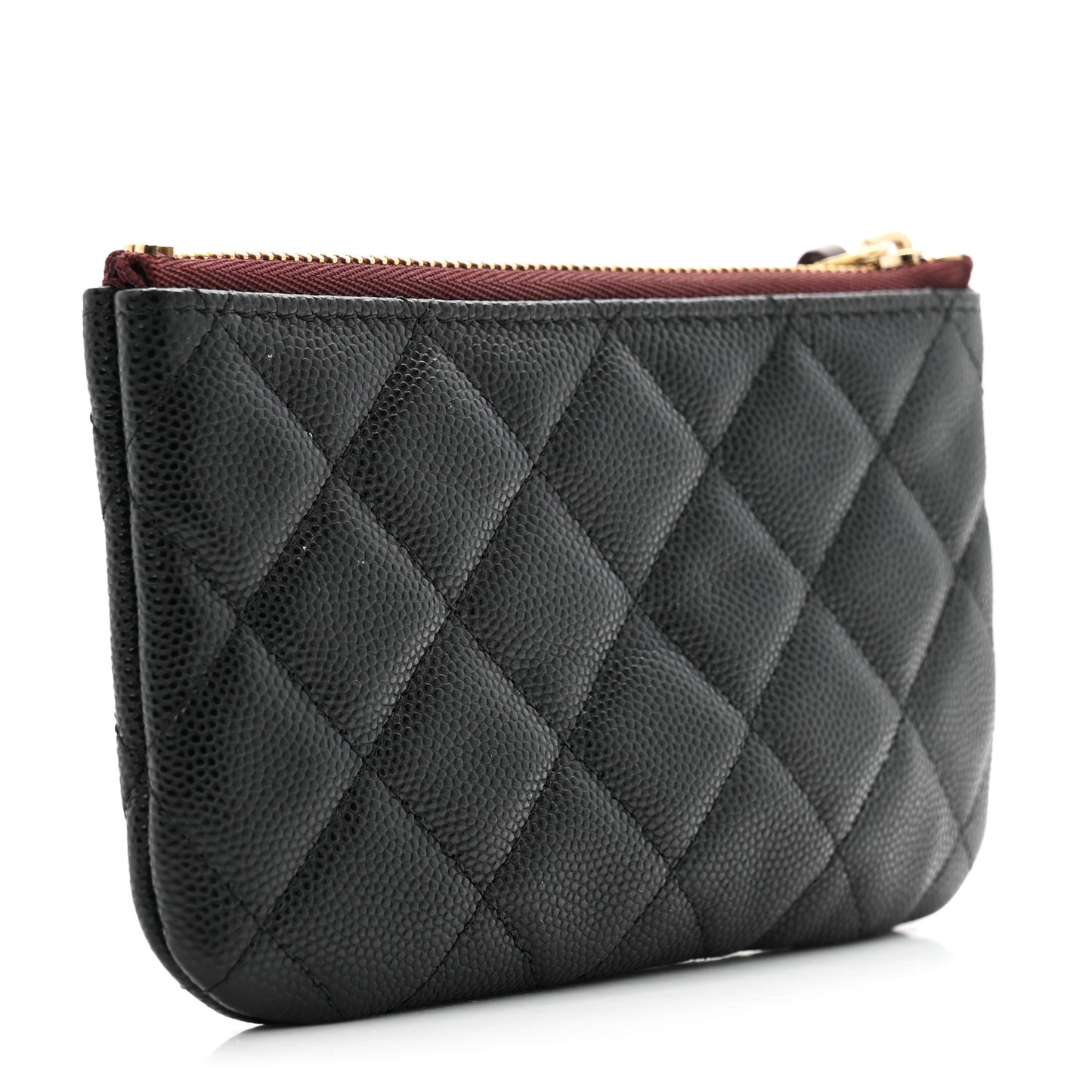 Caviar Quilted Small Cosmetic Case Black