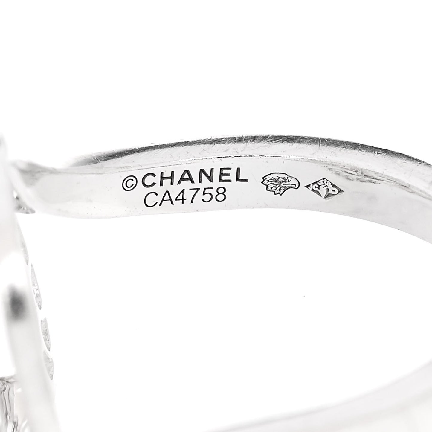 18K White Gold Diamond Fil de Camelia Ring 51 5.75