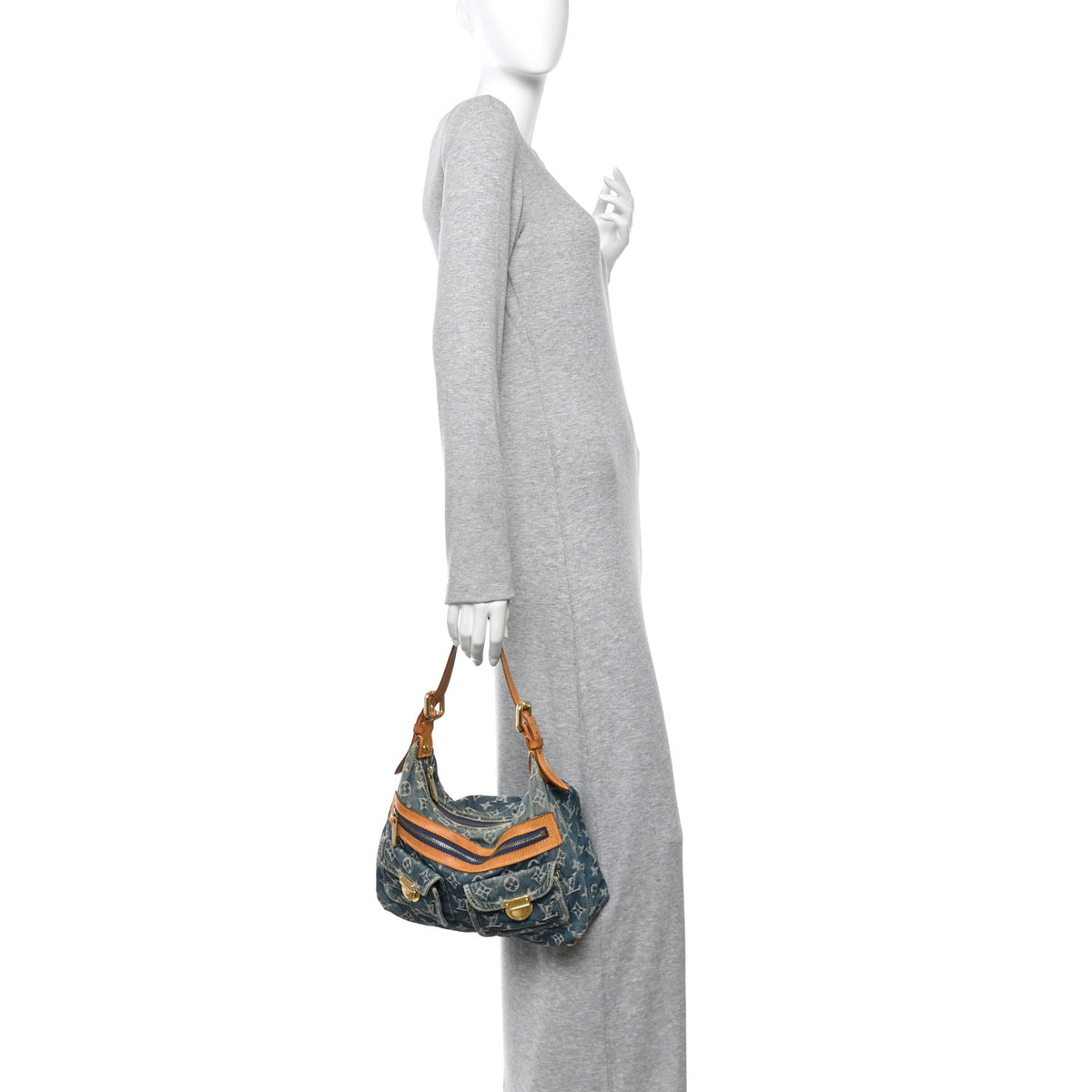 Louis Vuitton Monogram Denim Baggy PM Blue 2 of 12