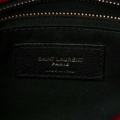 Saint Laurent Lambskin Quilted Small Loulou Puffer Monogram Chain Satchel Red 6 of 9
