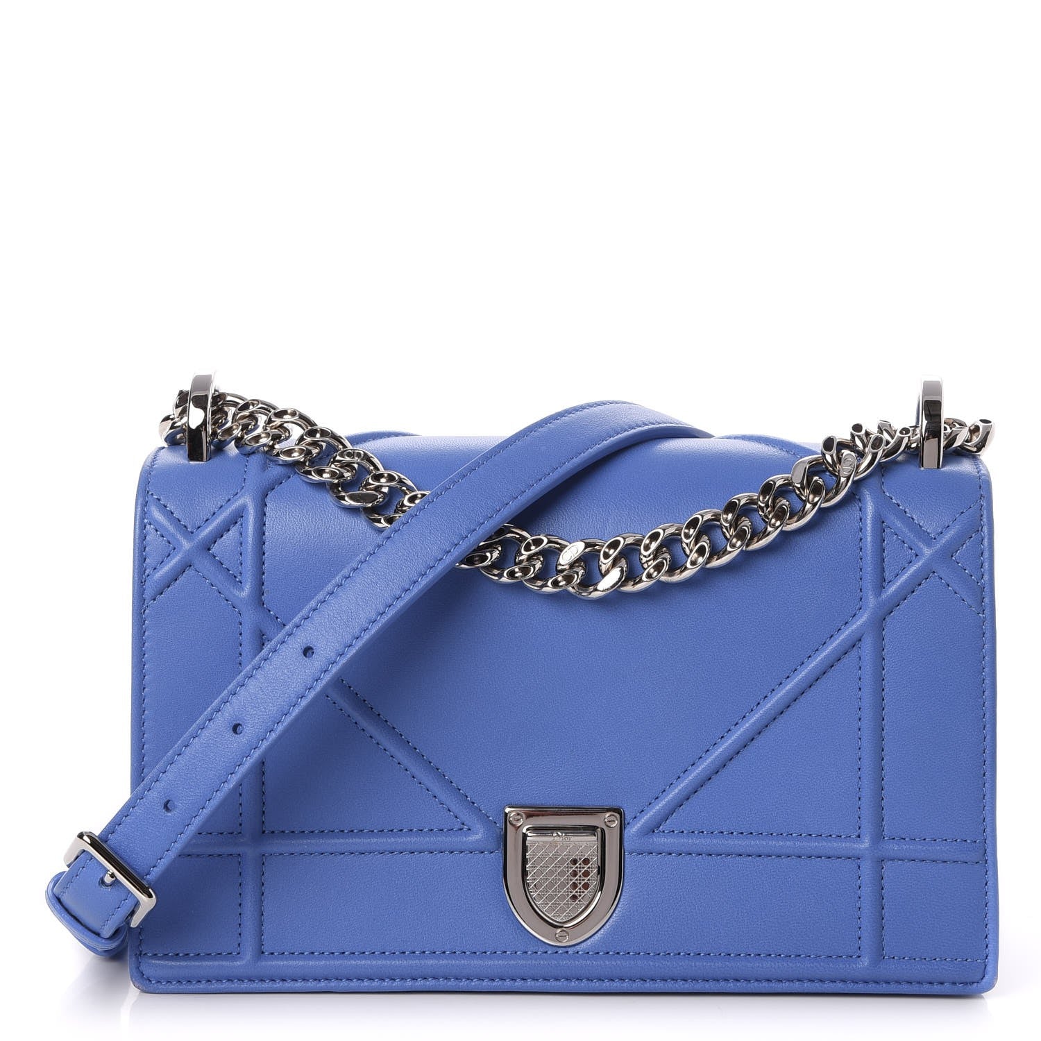 Christian Dior Lambskin Small Diorama Flap Bag Blue 1 of 9