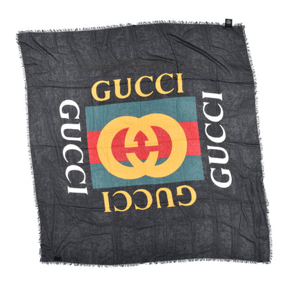 Gucci Modal Silk GG Shawl Black 1 of 3