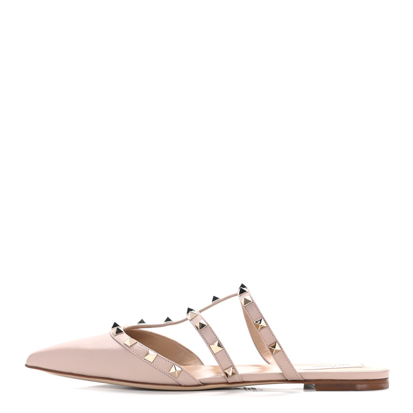 Nappa Rockstud Flat Cage Mules 41 Poudre