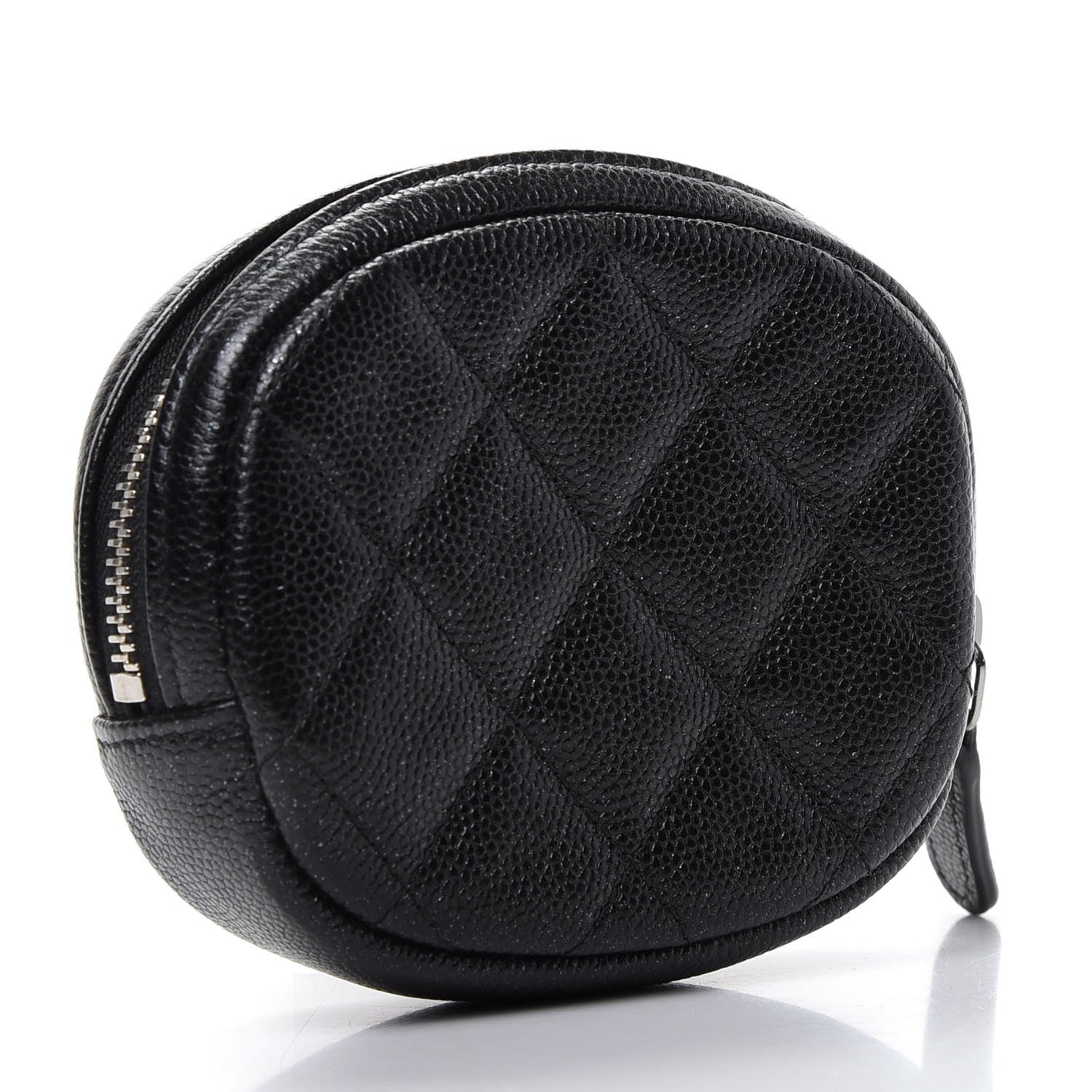Chanel Iridescent Caviar Quilted Zip Around Classic Coin Purse Black 3 of 8