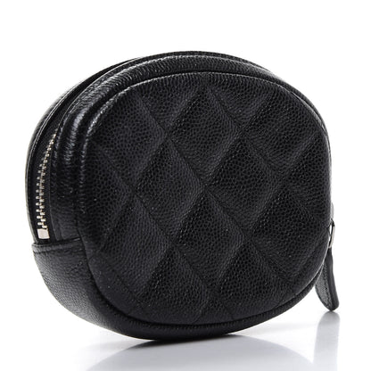Chanel Iridescent Caviar Quilted Zip Around Classic Coin Purse Black 3 of 8